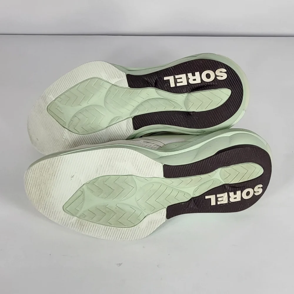 Sorel Women's White and Green Sneakers #753 Size 10